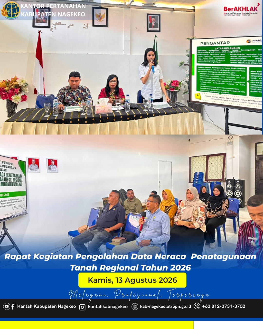 Kegiatan Neraca Penatagunaan Tanah (NPGT) Regional Tahun 2026 sebagai langkah awal dalam mewujudkan pengumpulan data yang akurat, komprehensif, dan terintegrasi